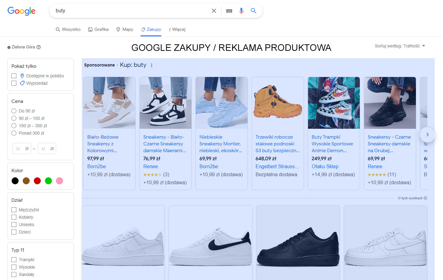 Google Zakupy reklama produktowa dla sklepów internetowych