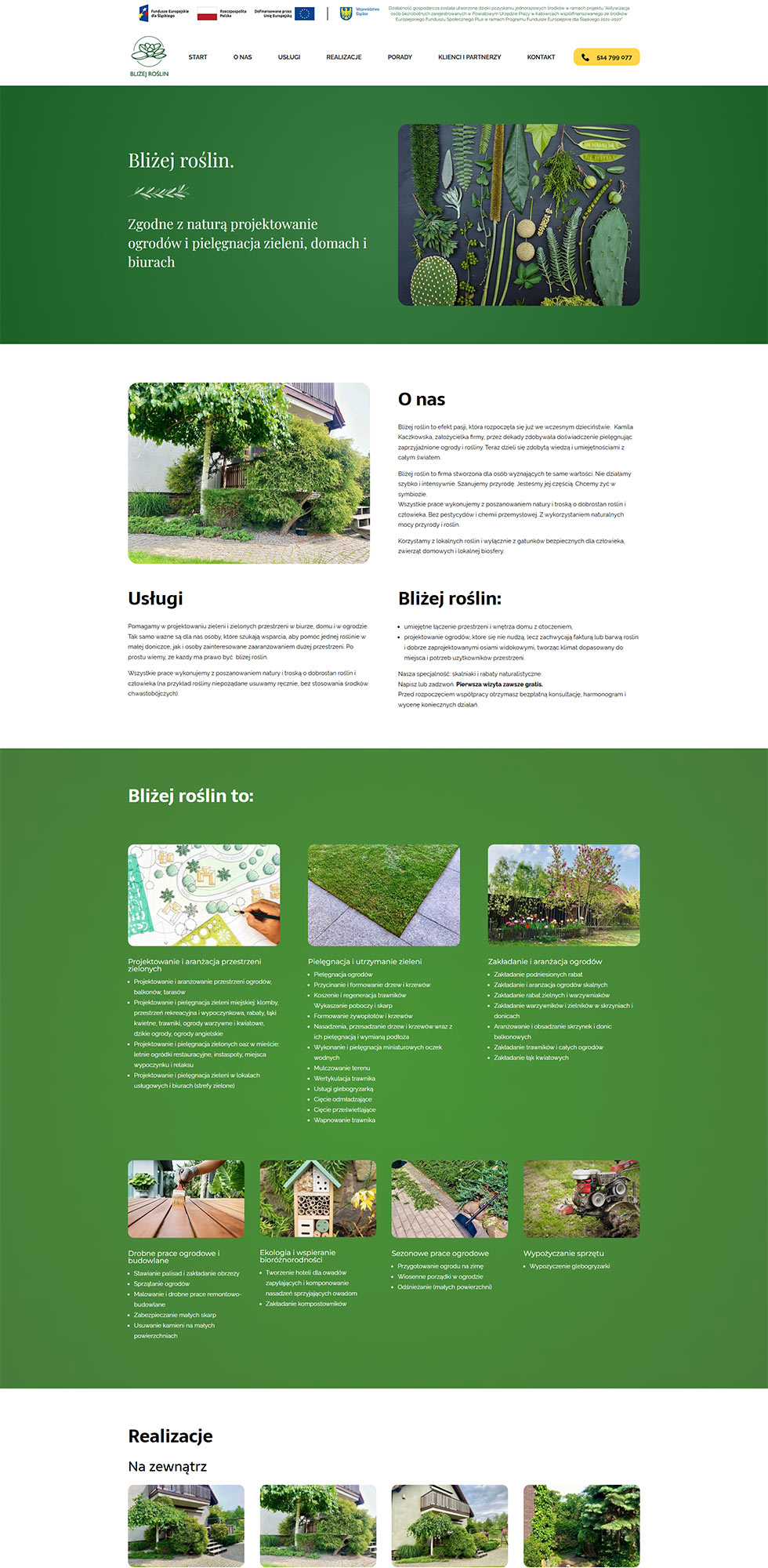 strona typu ONE PAGE