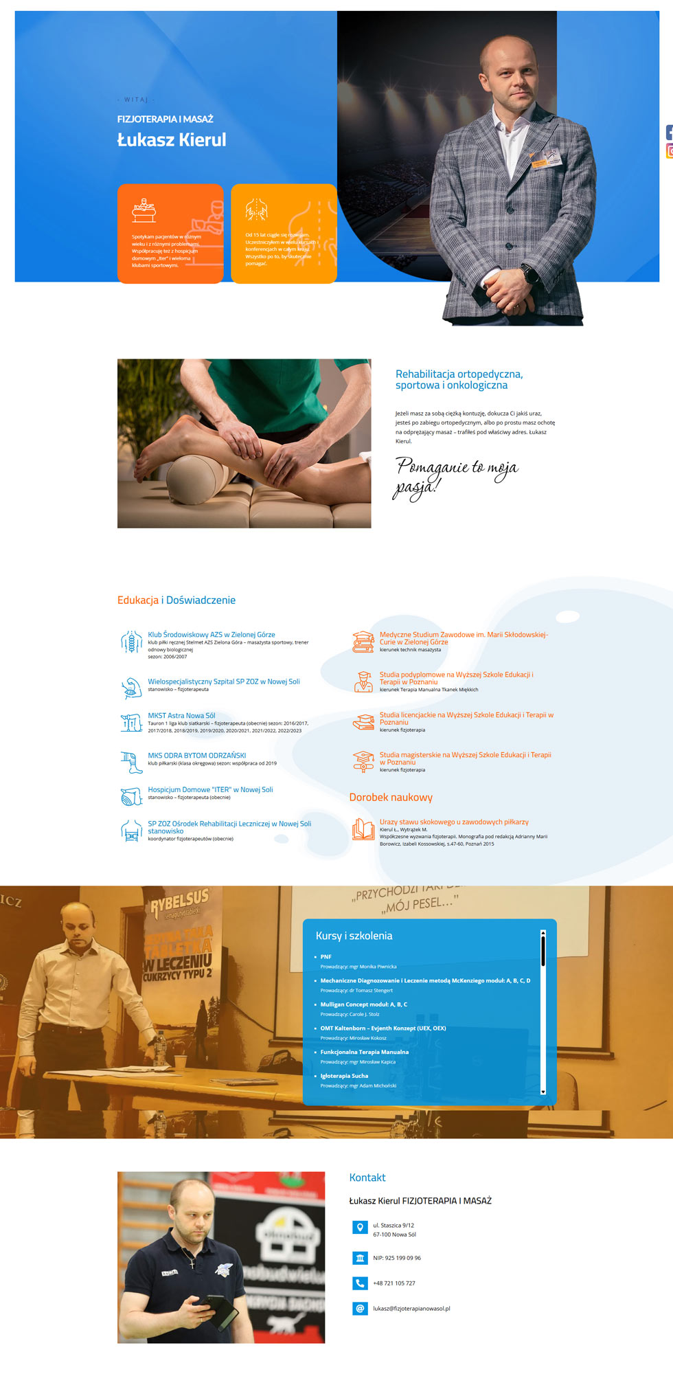 projekt strony www one page